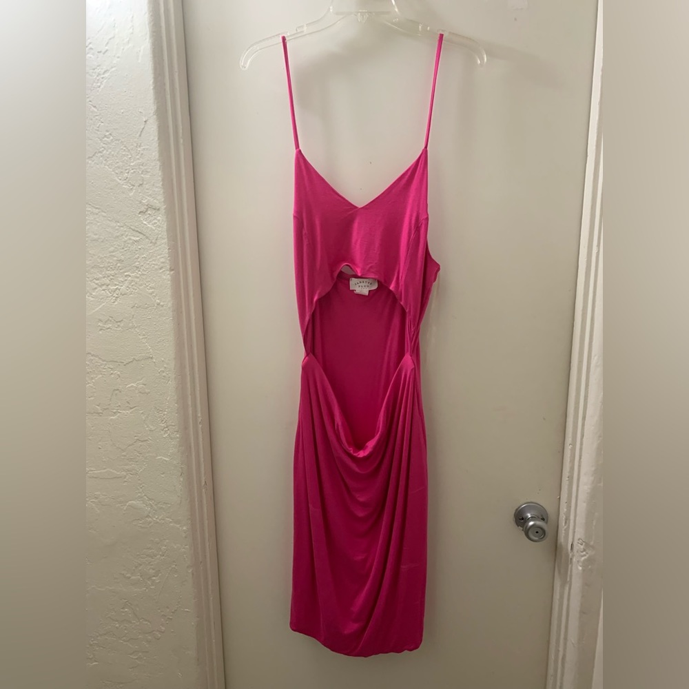 Dark pink plus size friendly dress size can fit 1X-2X